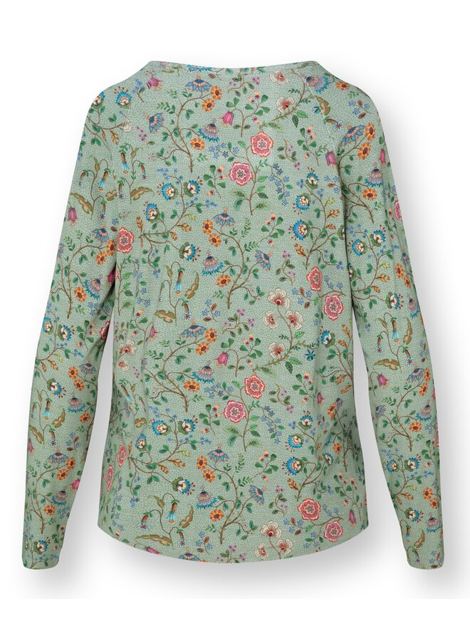 Tina Long Sleeve Top Flora Bangalore Green