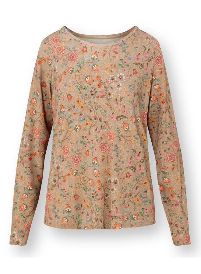 Tina Long Sleeve Top Flora Bangalore Sand