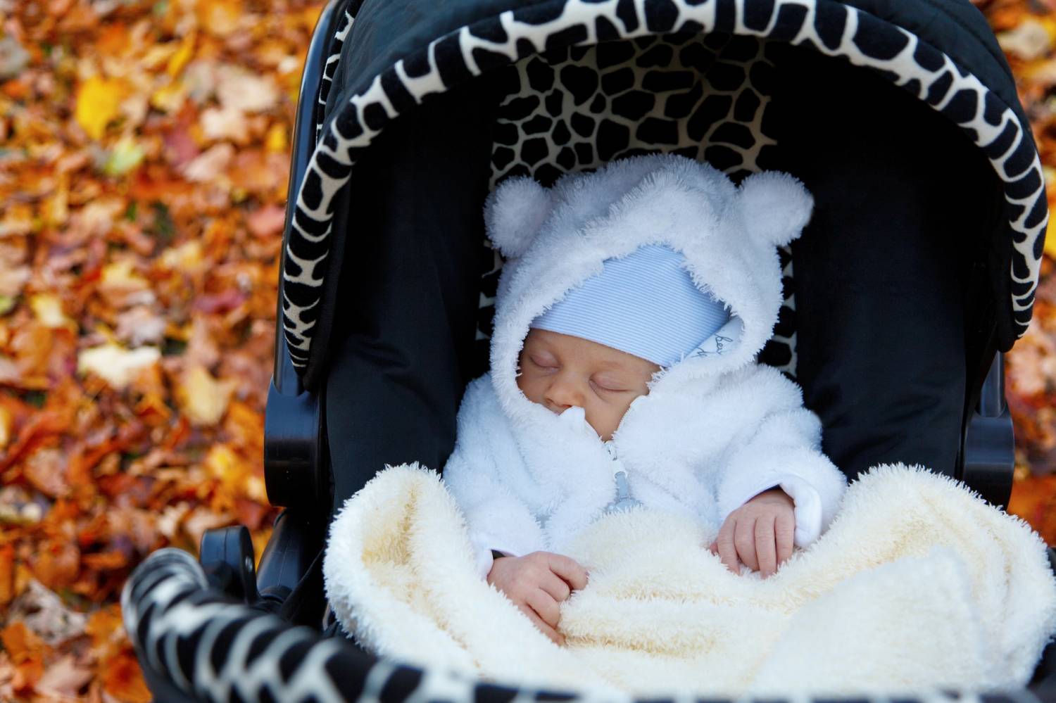 Baby's dutje in de kinderwagen