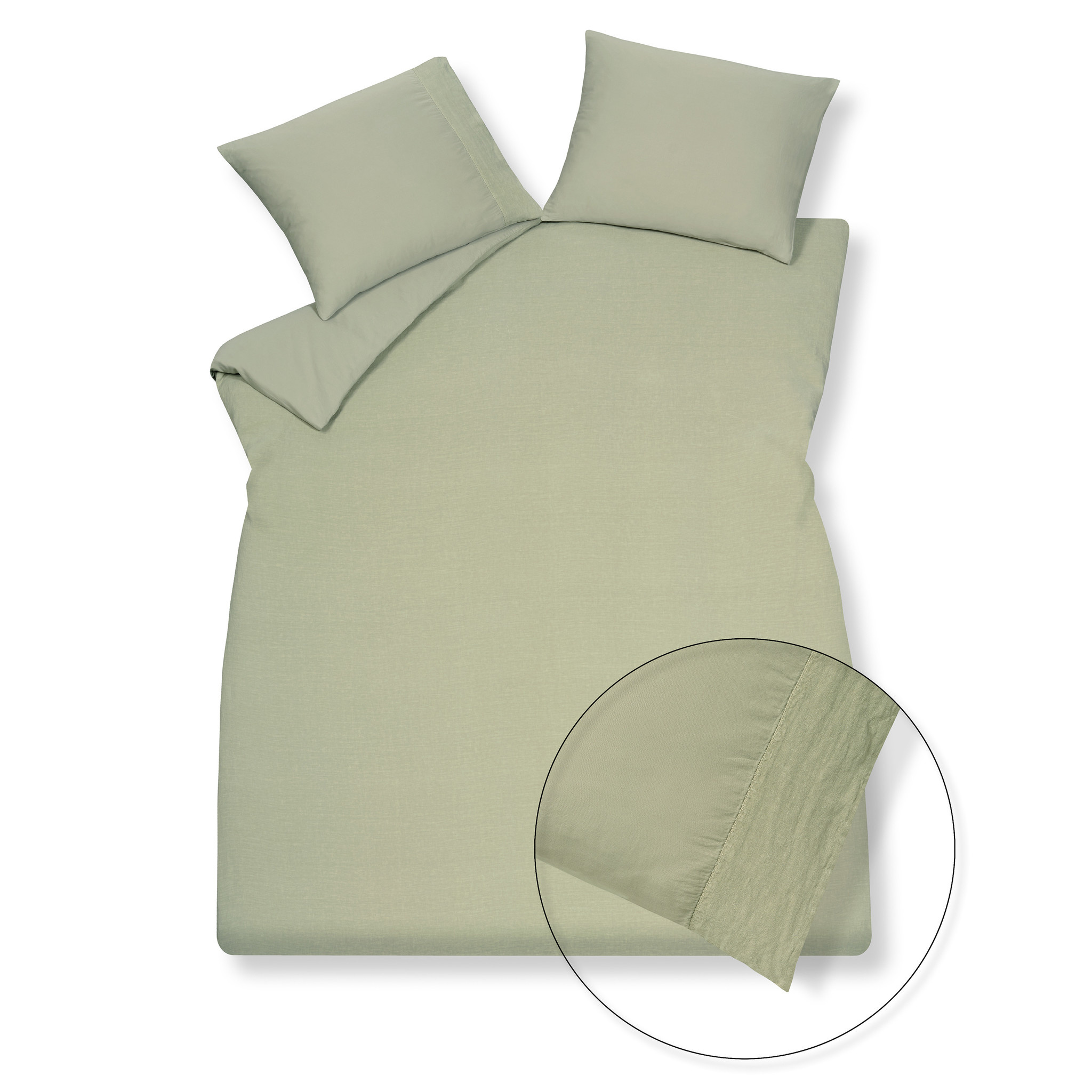 Dekbedovertrek PURE 07 Light Olive 200x220 cm (linnen / satijnkatoen) PRSA17207