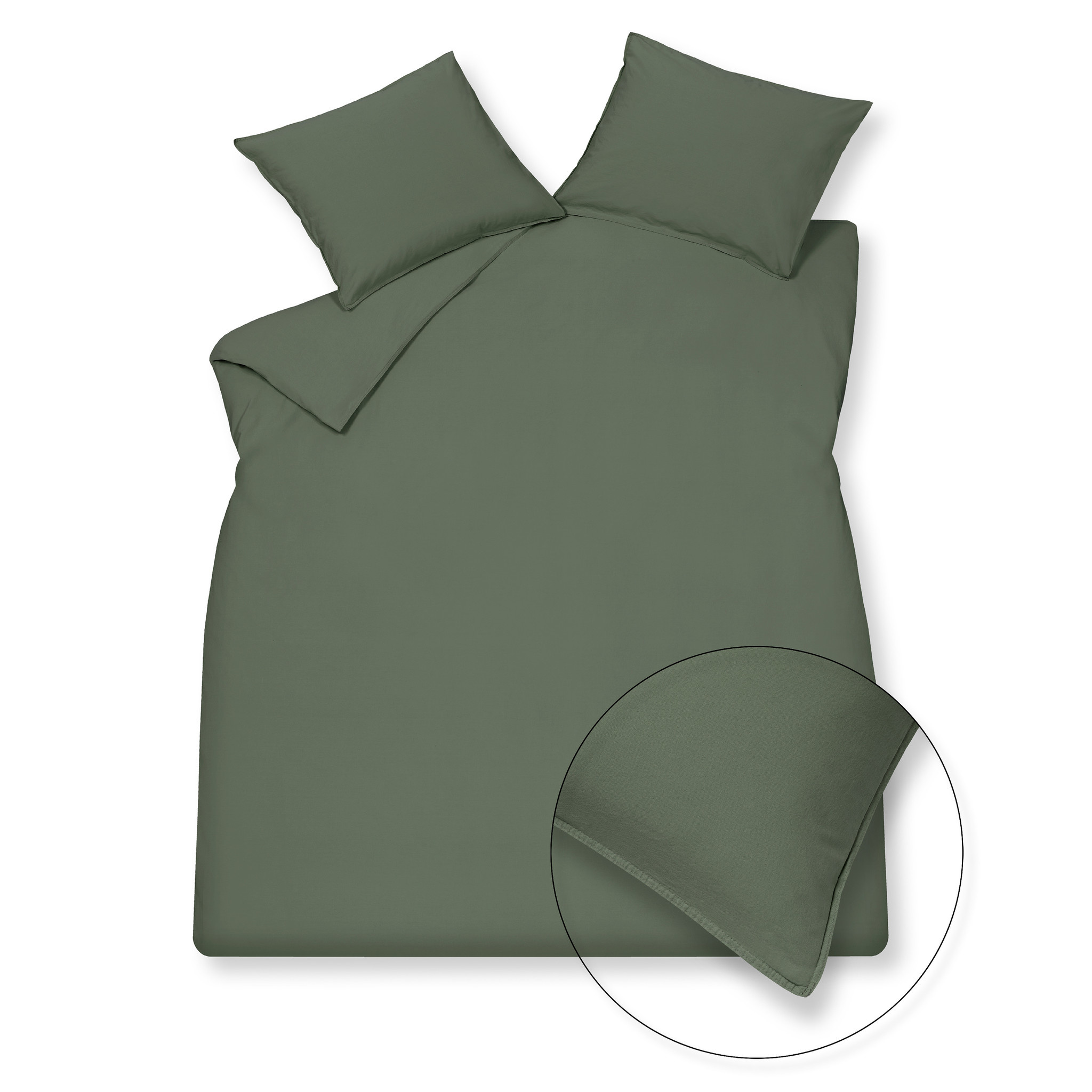 WASHED COTTON duvet cover 140x220 cm Earth Green (cotton)