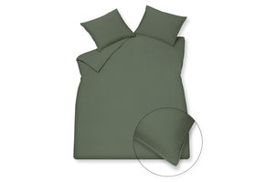 WASHED COTTON dekbedovertrek 240x220 cm Earth Green (katoen)