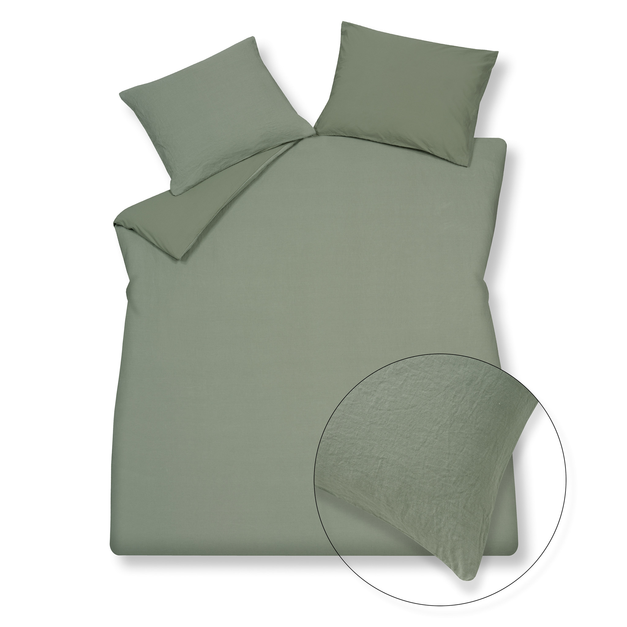 Dekbedovertrek PURITY 79 Smoke Green 200x220 cm (linnen / katoen) PUCO16179