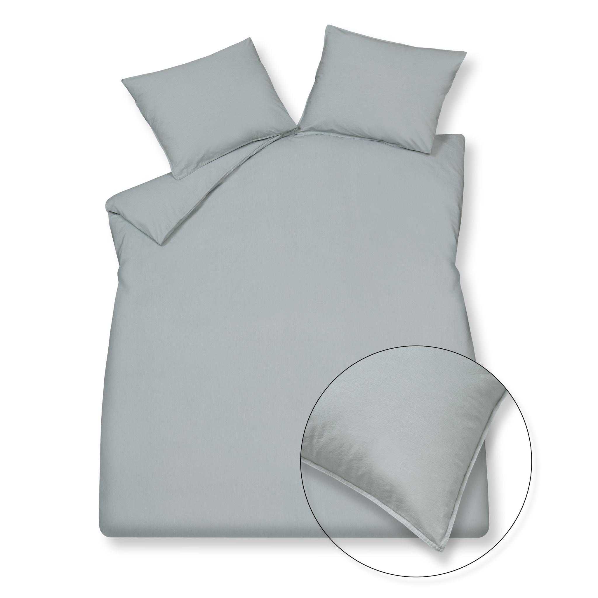 Taie d'oreiller COTON LAVÉ 60x70 cm Bleu Perle (coton) CLLA20201