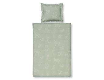 Dekbedovertrek ANIMAL KIDS Pale Olive 140x220 cm (katoen)