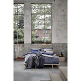 Housse de couette COTON LAVÉ 240x220 cm, Encre Bleue (coton)