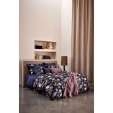 Housse de couette HAPPINESS Encre Bleue 240x220 cm (coton satiné)