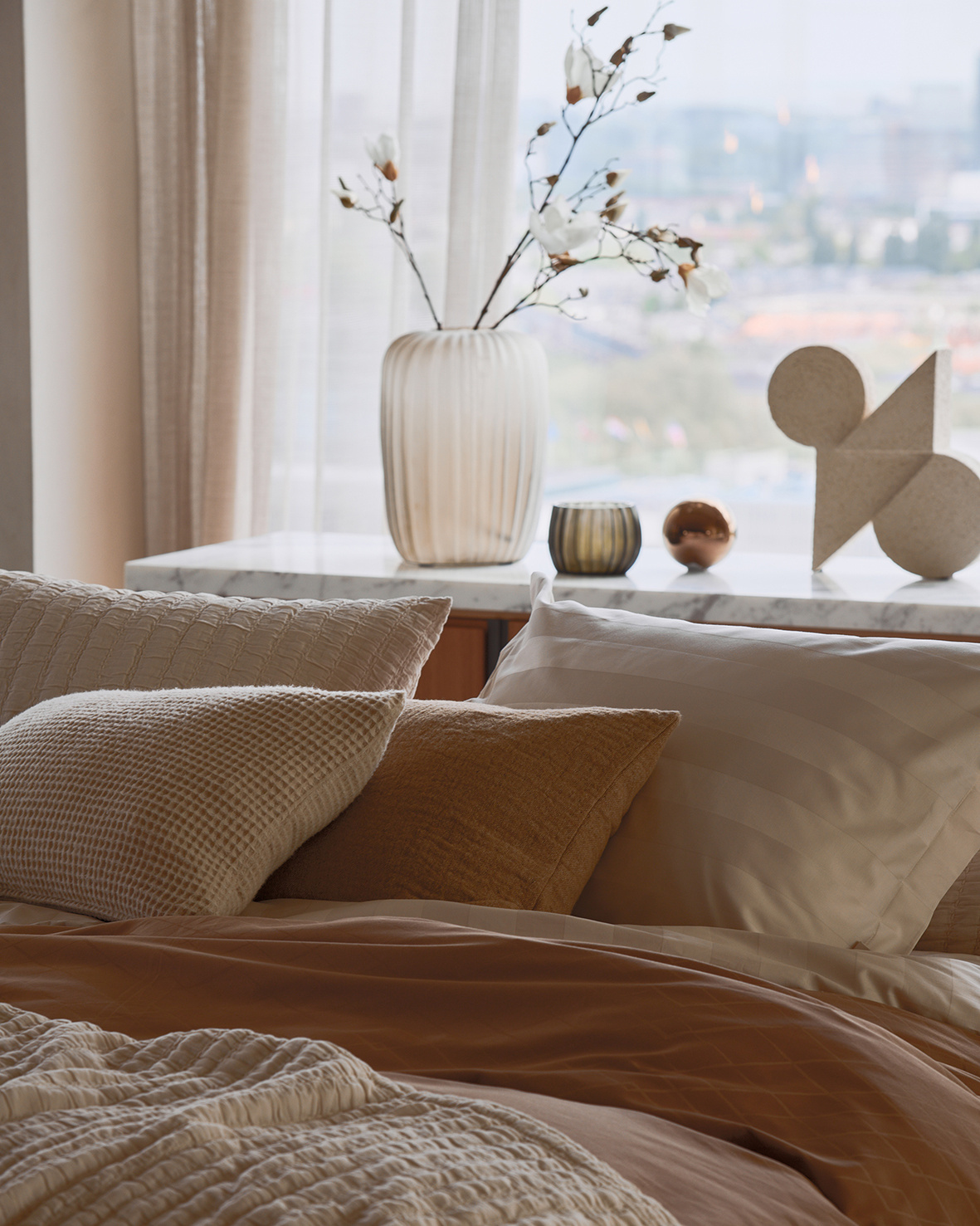 Duvet cover PURITY Monaco Cream Tan 200x220 cm (satin cotton)