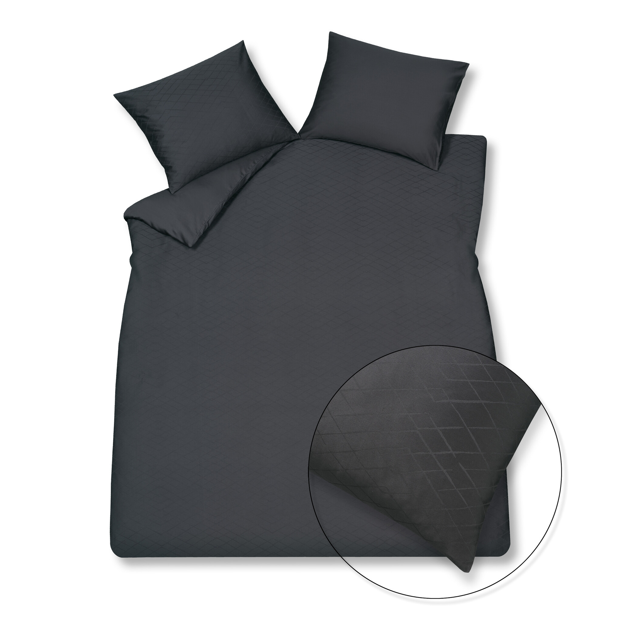 Dekbedovertrek PURITY Monaco Off Black 240x220 cm (satijnkatoen)