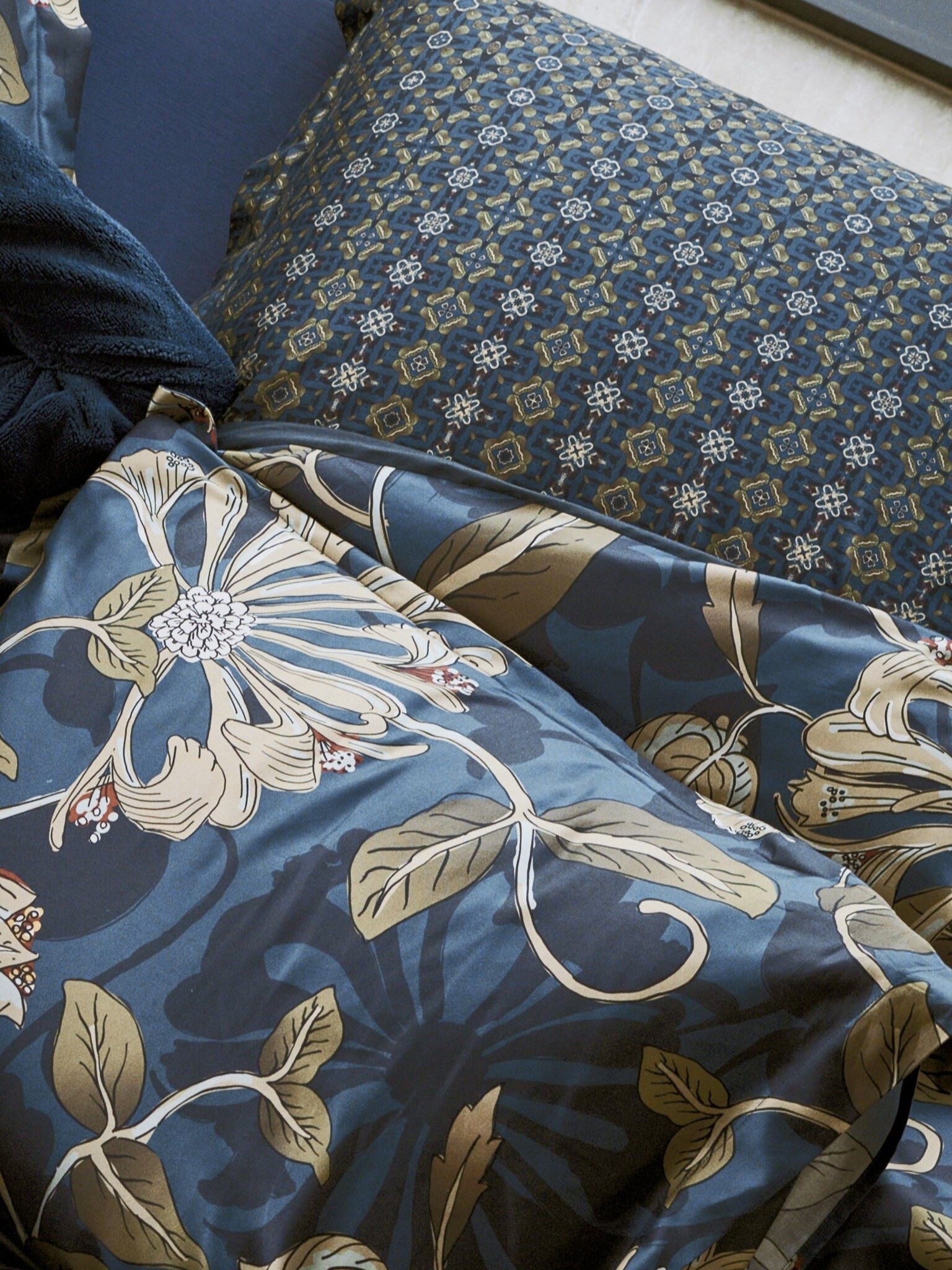 Housse de couette ENERGIZE Encre Bleue 200x220 cm (coton satiné)