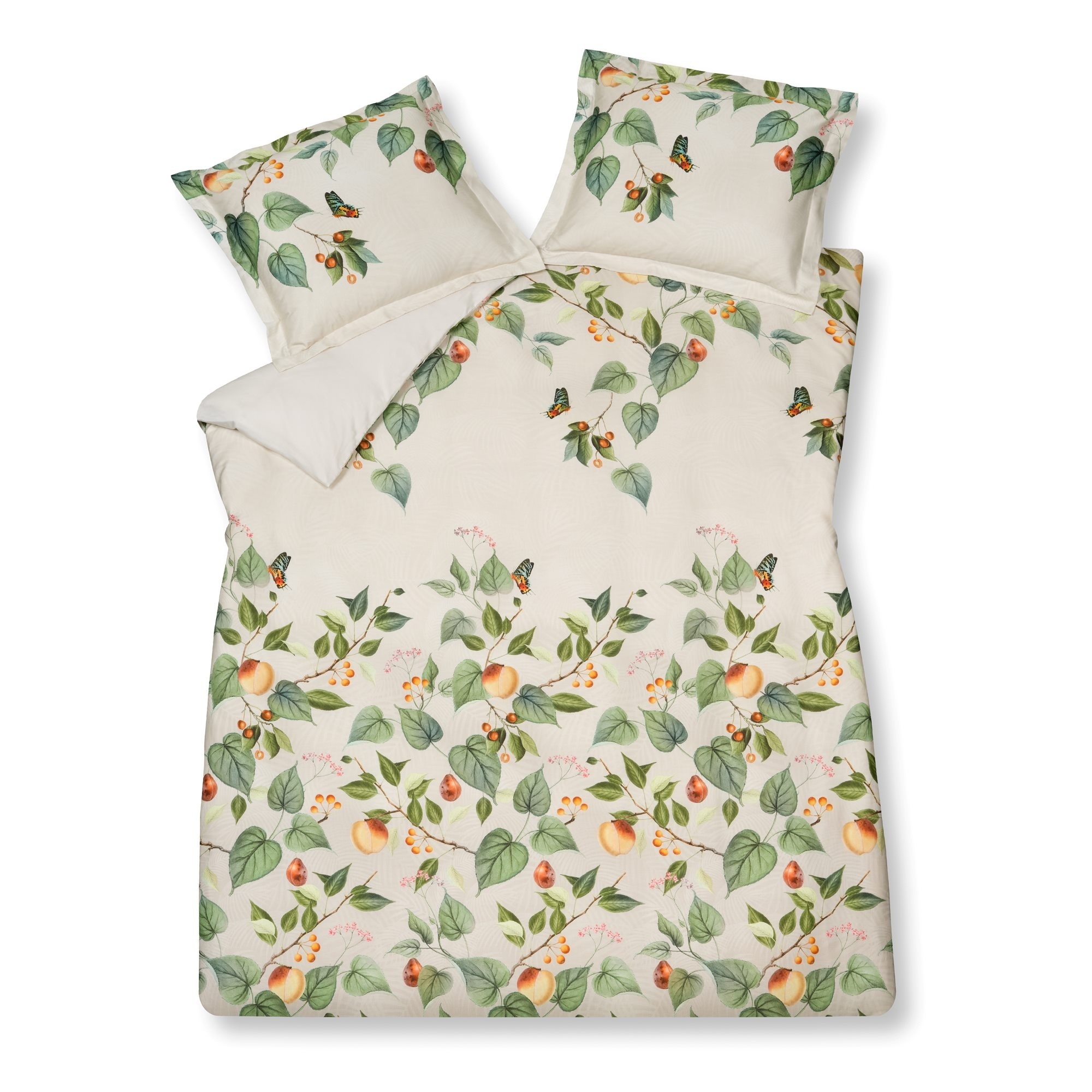 Housse de couette FRUIT GARDEN Cream Tan 140x220 cm (satin de coton)