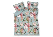 Duvet cover FLOWER MIX Pearl Blue 200x220 cm (satin cotton)