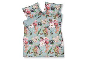 Dekbedovertrek FLOWER MIX Pearl Blue 200x220 cm (satijnkatoen)