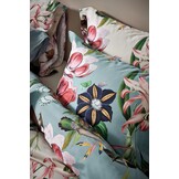 Housse de couette FLOWER MIX Bleu Perle 200x220 cm (coton satiné)