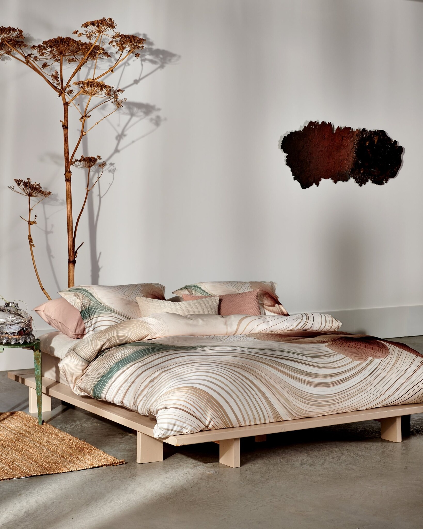 Dekbedovertrek FLOWING Cream Tan 240x220 cm (satijnkatoen)