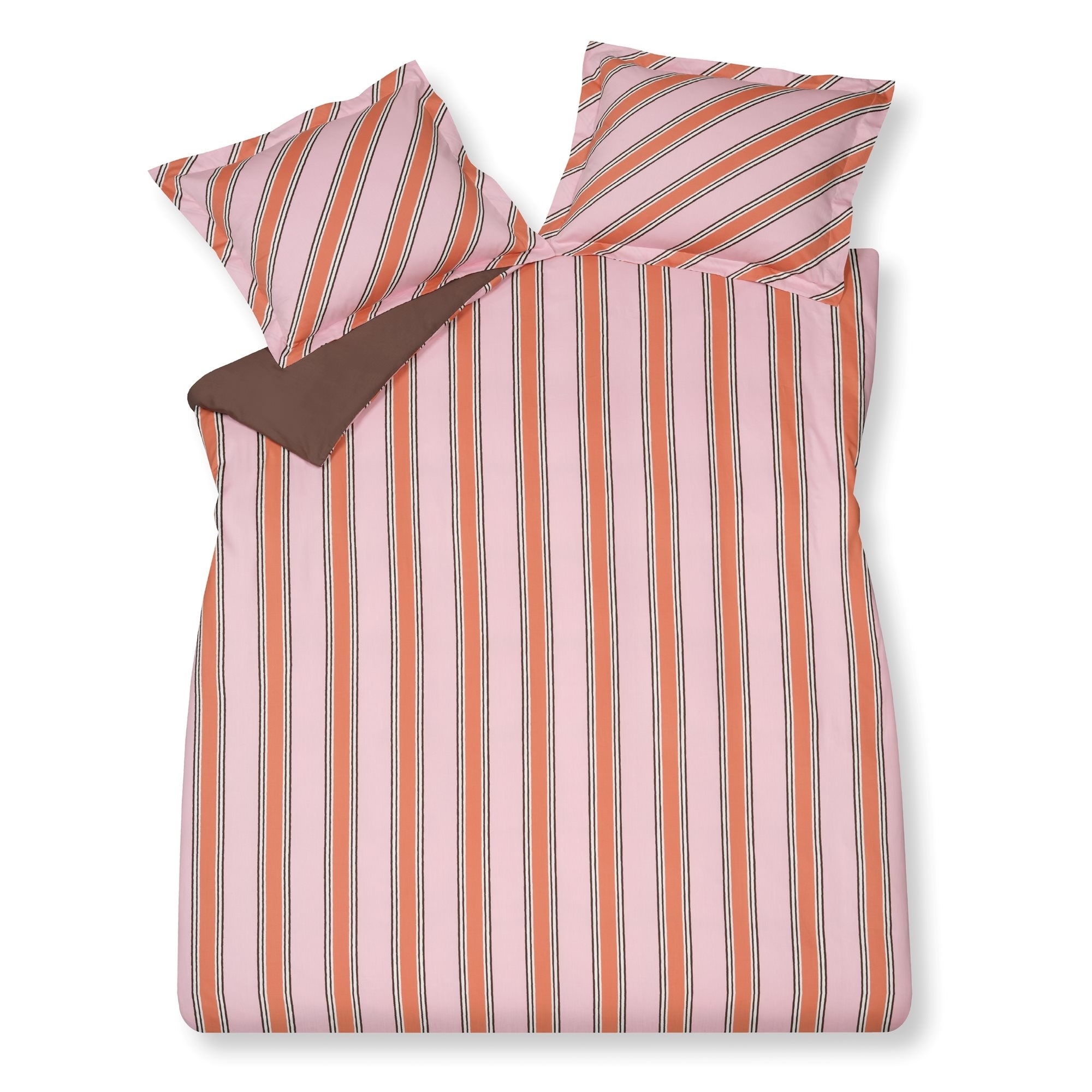 Housse de couette PREPPY STRIPE Rose 200x220 cm (coton satiné)