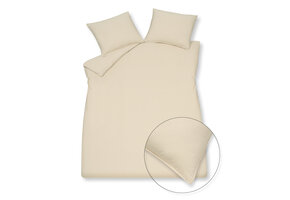 WASHED COTTON dekbedovertrek 240x220 cm Cream Tan (katoen)