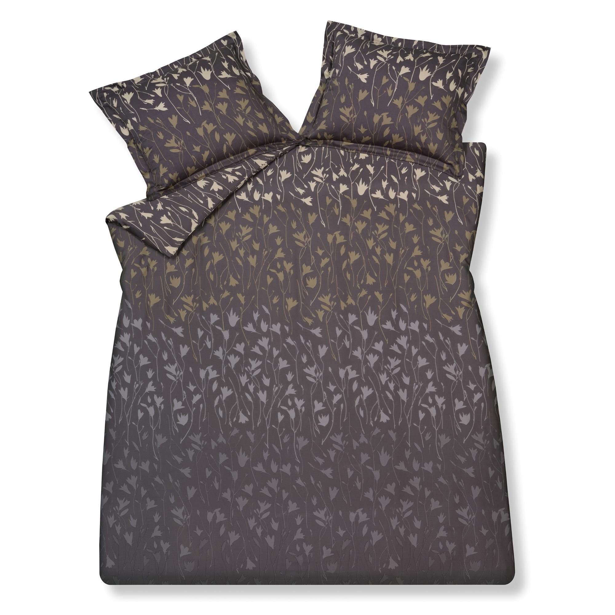 Vandyck CALM FLOWER dekbedovertrek Off Black 200x220 cm