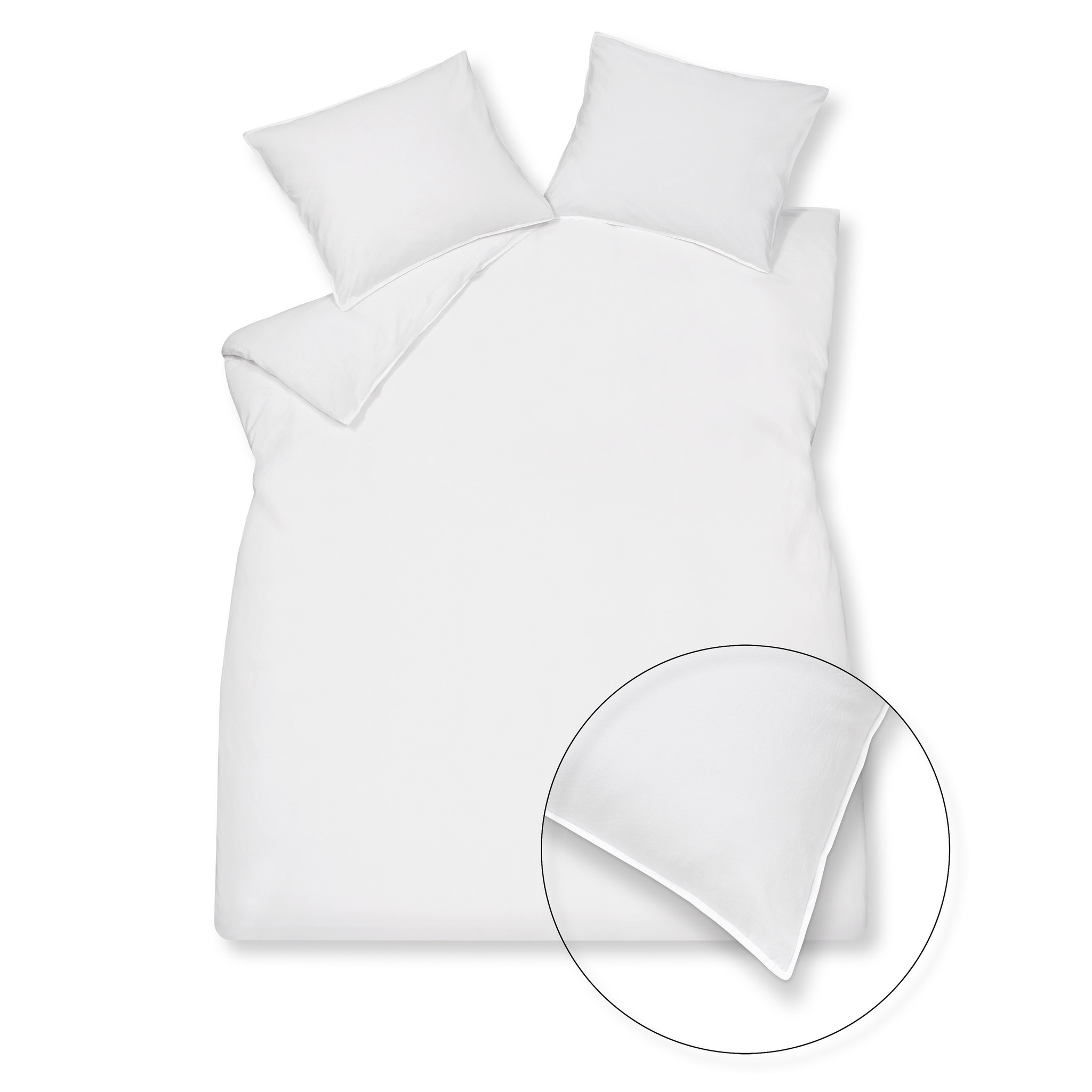 WASHED COTTON dekbedovertrek 140x220 cm White (katoen)