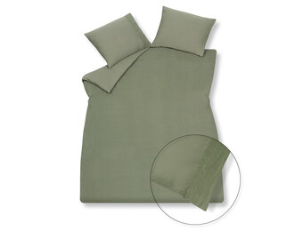 Duvet cover PURE 07 Earth Green 240x220 cm (linen / satin cotton)