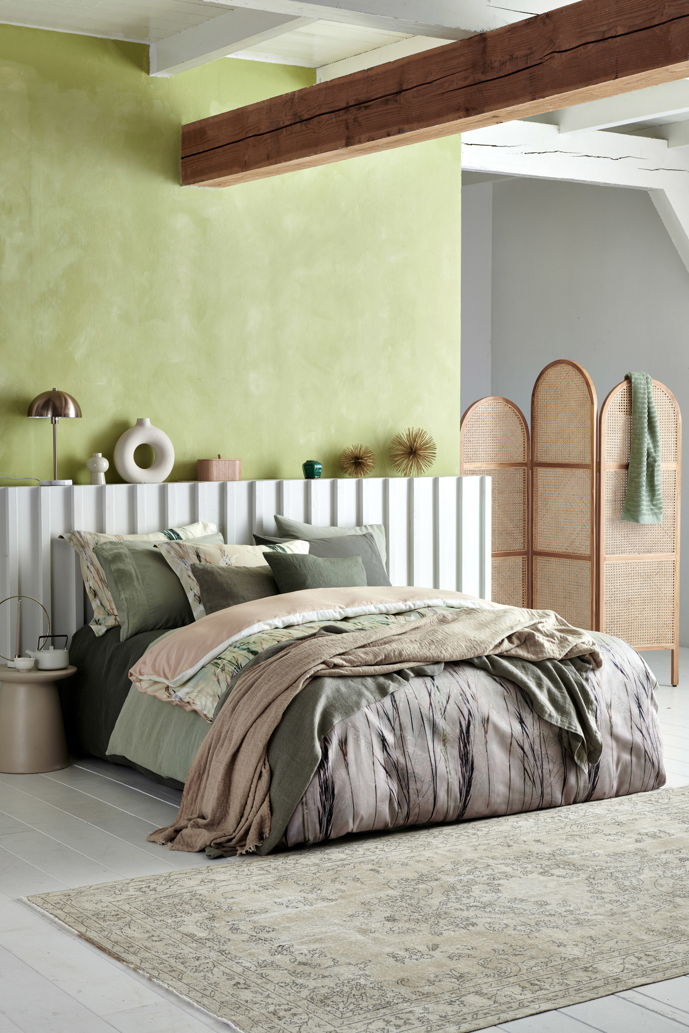Duvet cover PURE 07 Earth Green 240x220 cm (linen / satin cotton) PRSA17207