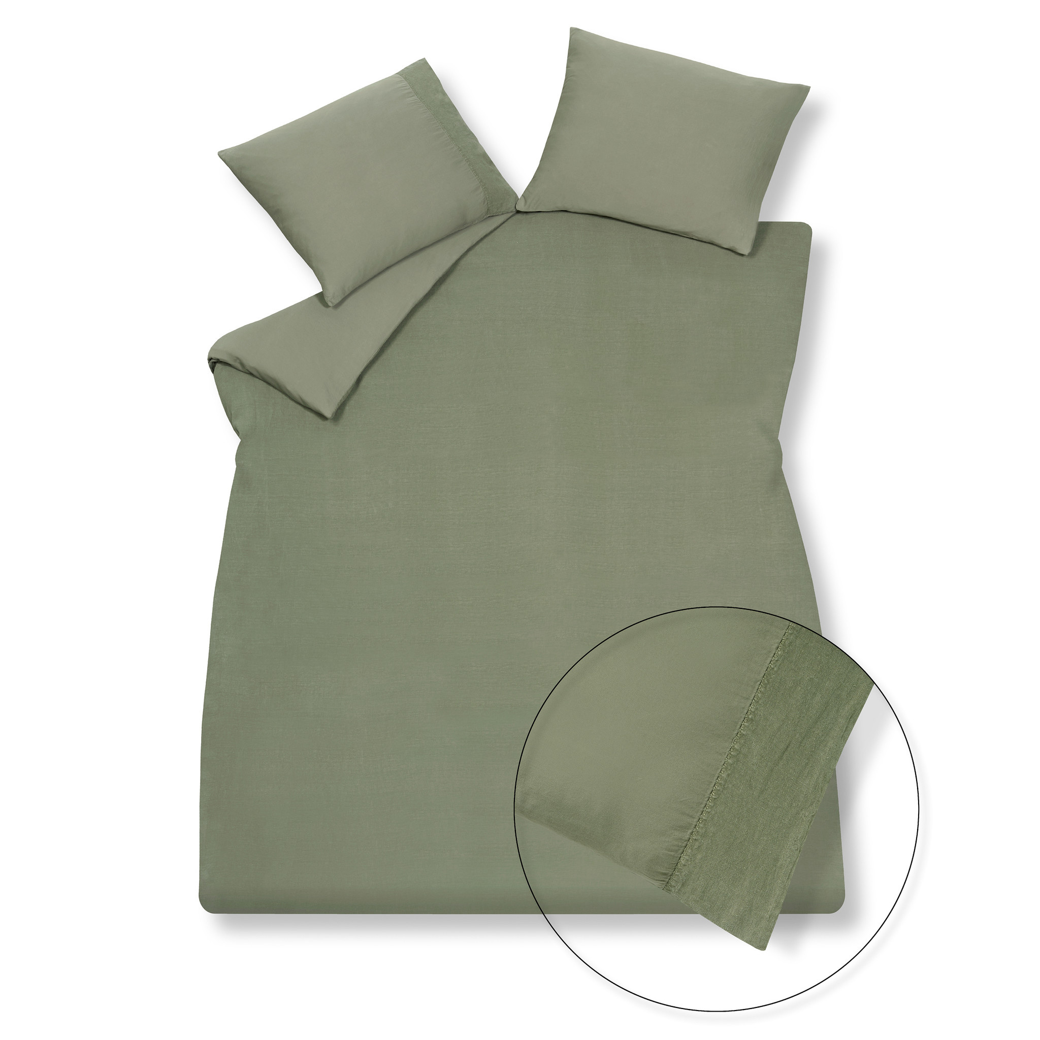 Dekbedovertrek PURE 07 Earth Green 140x220 cm (linnen / satijnkatoen) PRSA17207