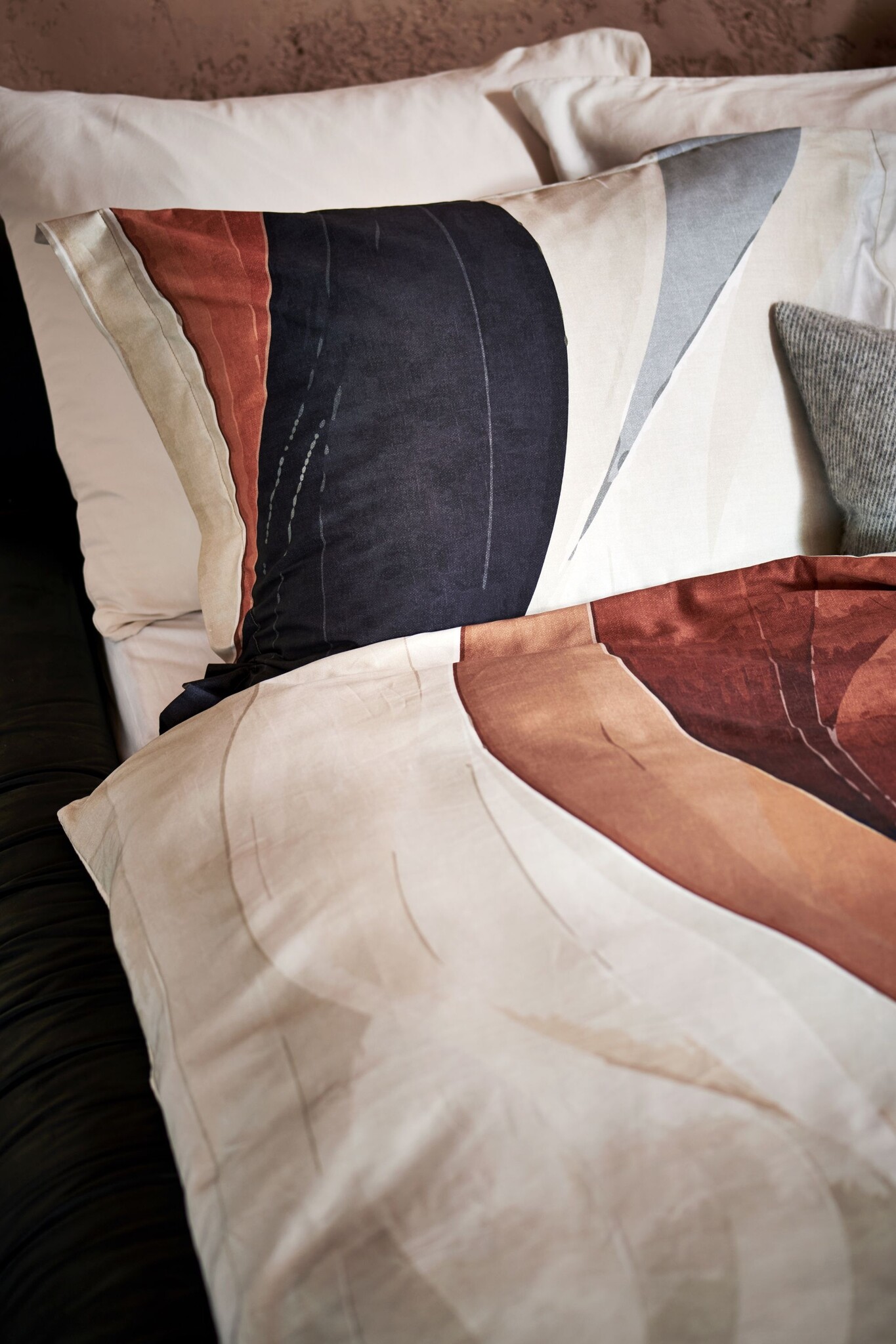 Housse de couette CURVA Crème Tan 140x220 cm