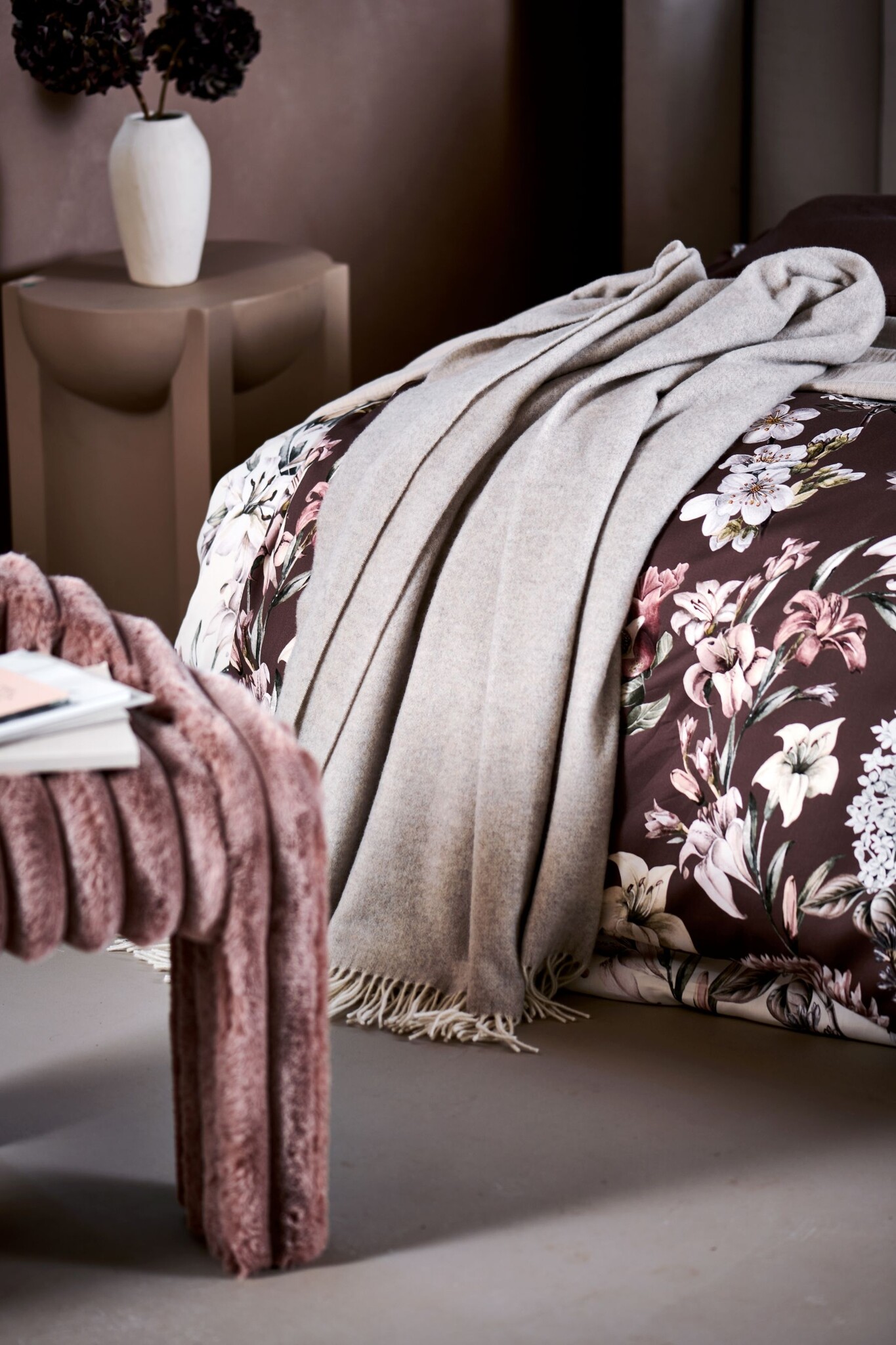 Duvet cover ROSALIE Rosewood 140x220 cm