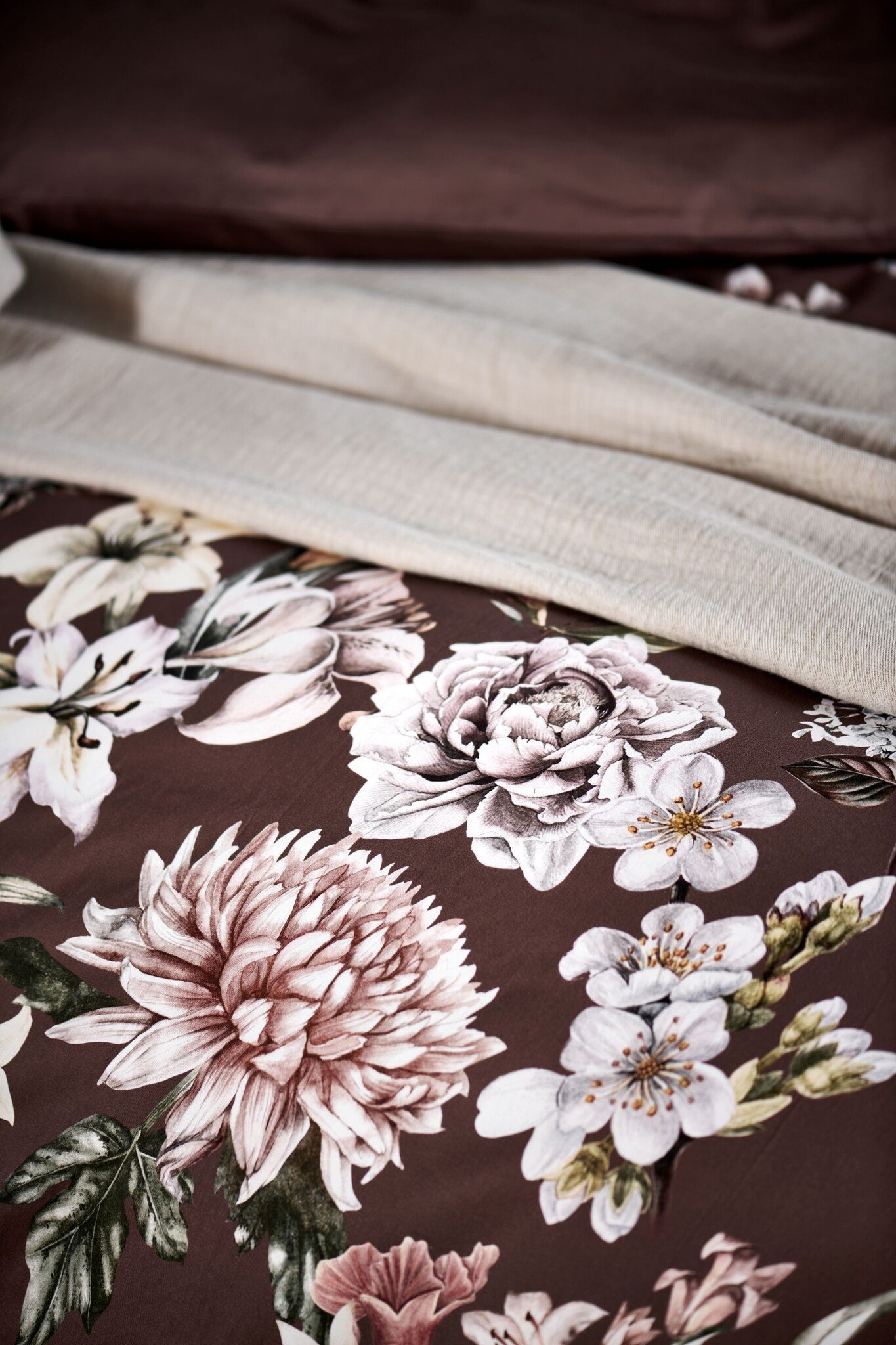 Housse de couette ROSALIE Crème Tan 240x220 cm