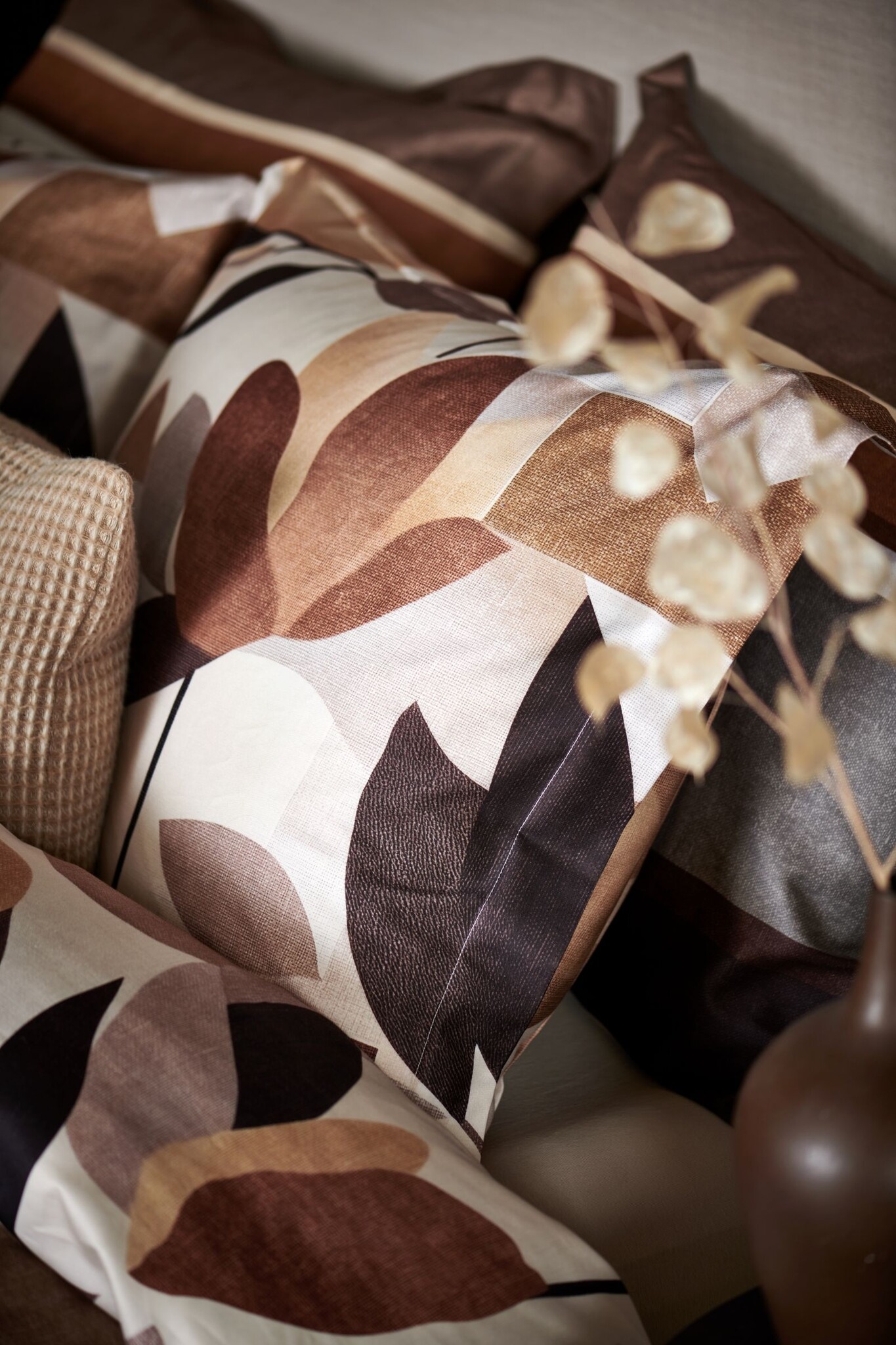 Housse de couette FOUGÈRE D'AUTOMNE Taupe 240x220 cm