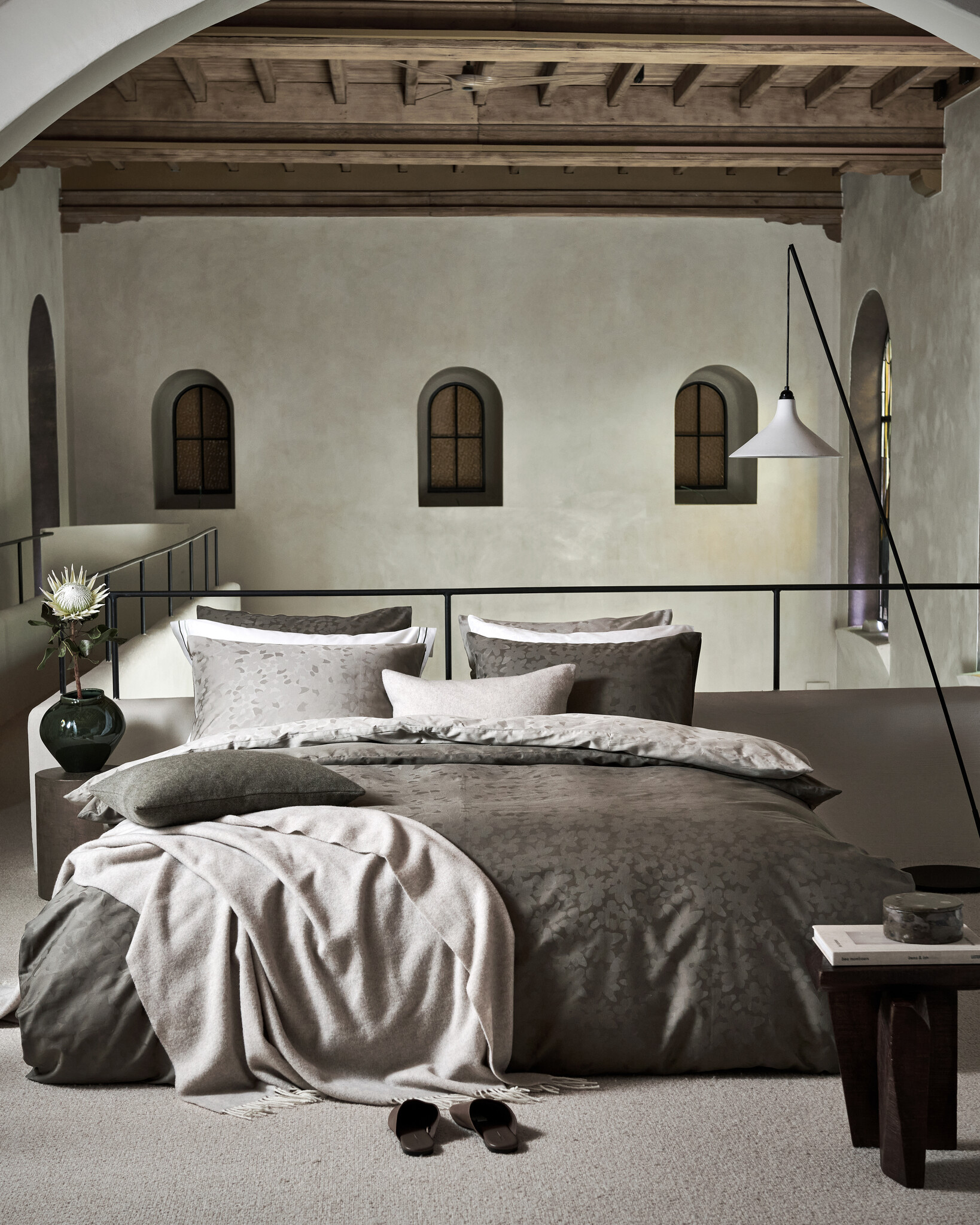 Couvre-lit HOME SERINA Pierre 1630x260 cm