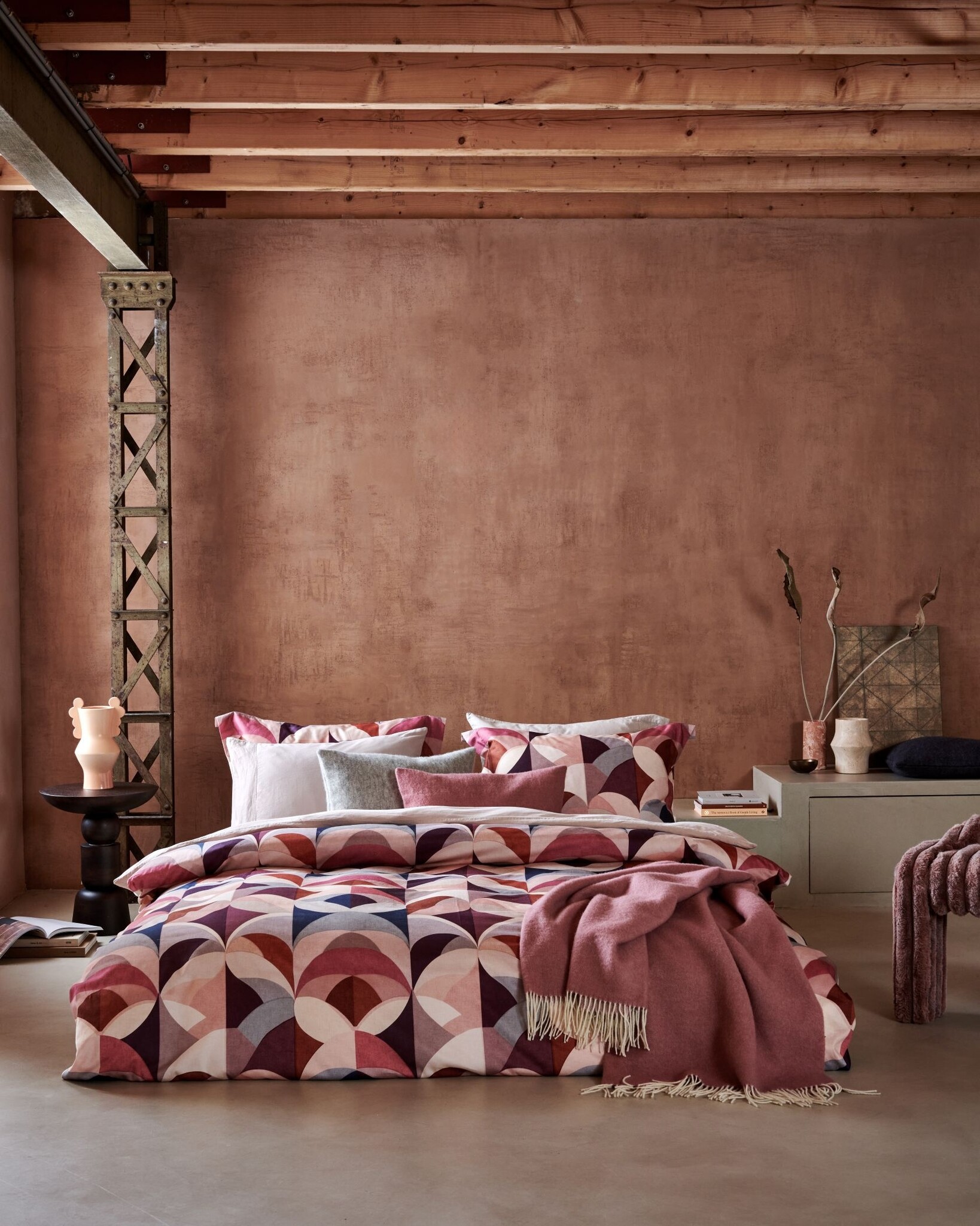 HOME BELLAVITA kussensloop Sepia Pink 130x220 cm