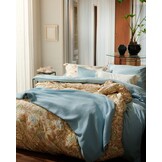 Housse de couette en coton lavé bleu poudré 140 x 220 cm