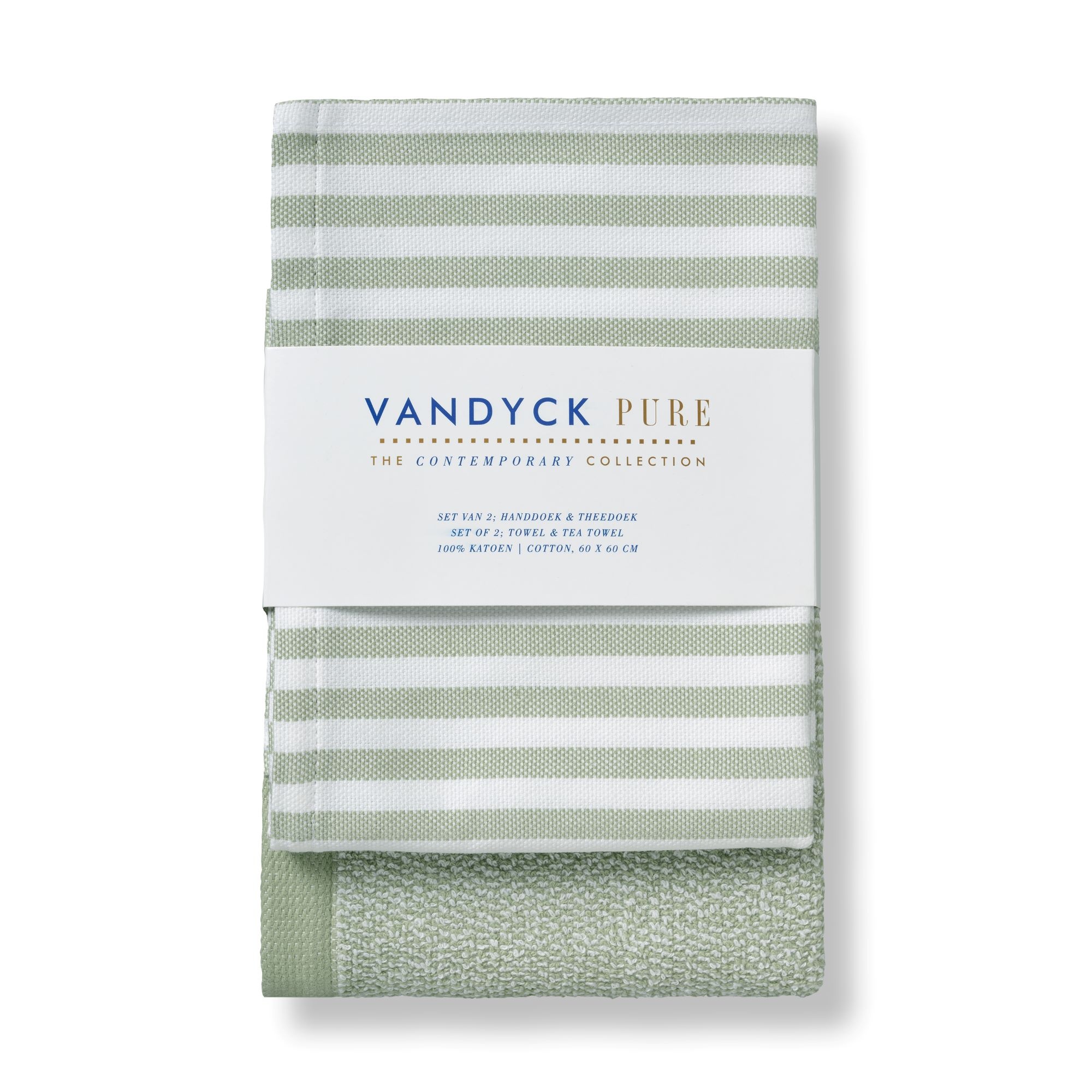 Vandyck PURE KITCHEN, textiles de cuisine vert fumée