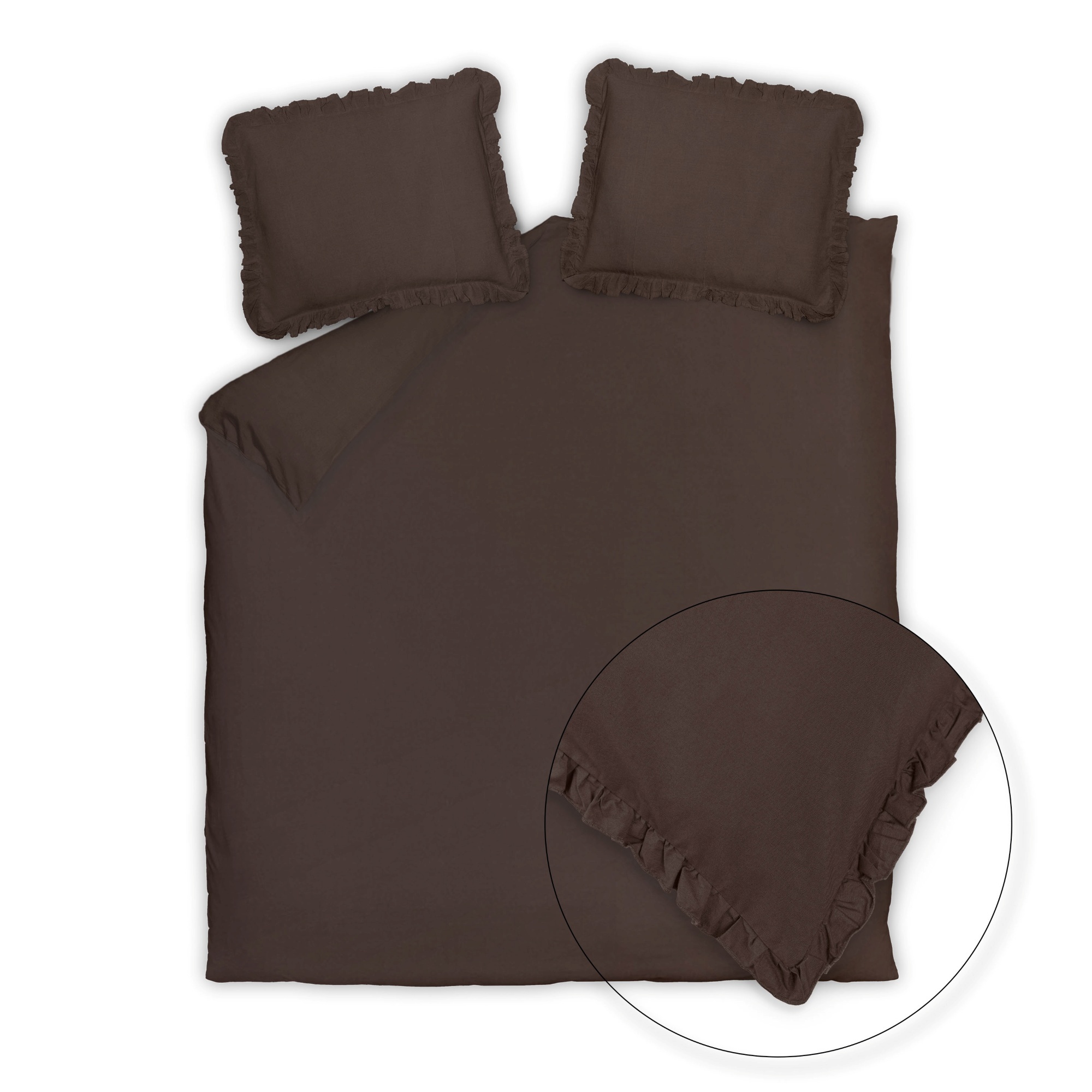 Vandyck PURE 83 dekbedovertrek Dark Truffle 200x220 cm
