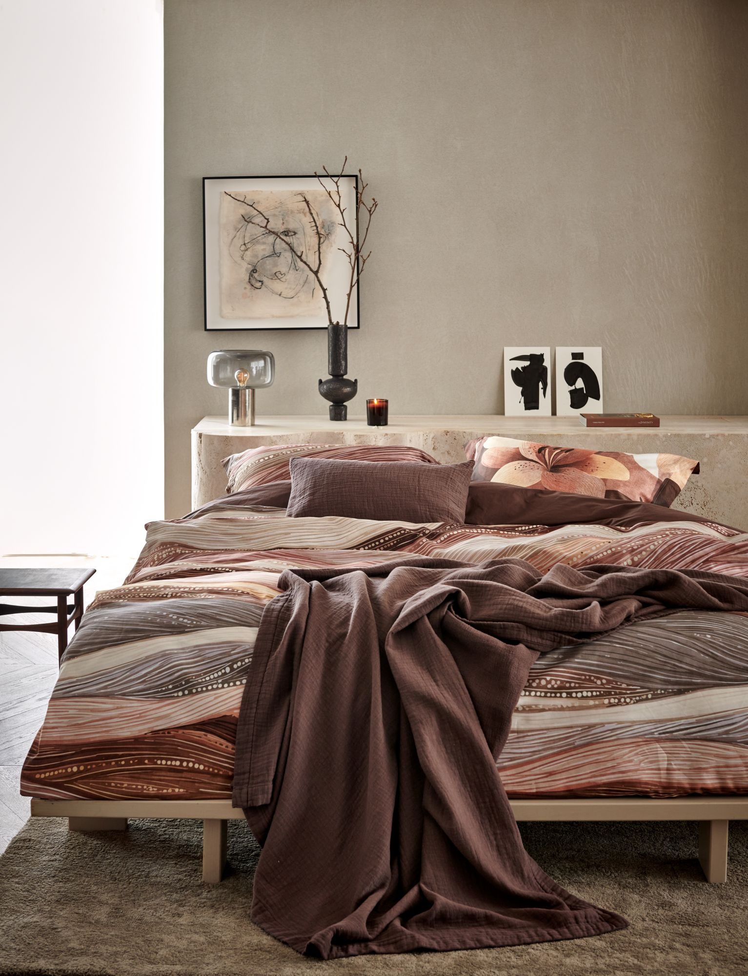 PURE 68 pillowcase 40x55 cm Dark Truffle (cotton)
