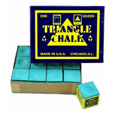 Triangle billiard chalk 12 pieces green