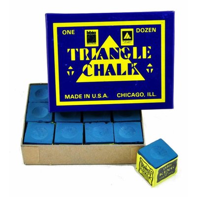 Triangle billiard chalk 12 pieces blue