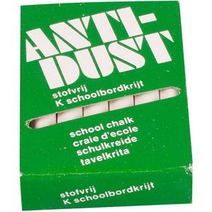 Hvid Chalk Dust-fri kasse et 12stuks