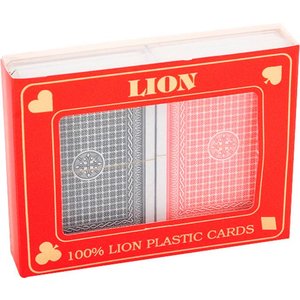 Speelkaartenset LION 100% plastic duobox, Poker