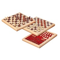 PHILOS Philos houten schaak-dam set 32x32cm