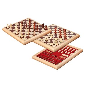 Philos houten schaak-dam set 32x32cm