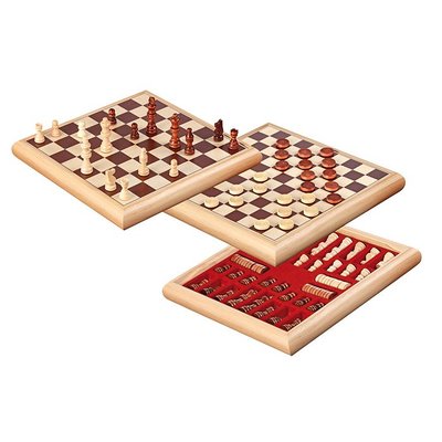 Philos houten schaak-dam set 32x32cm