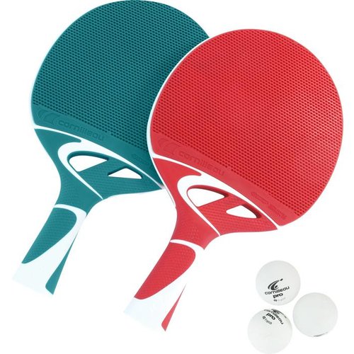 Bordtennisbat Cornilleau Tacteo Duo Pack Rød/Grøn CORNILLEAU Bordtennisbat Cornilleau Tacteo Duo Pack Rød/Grøn