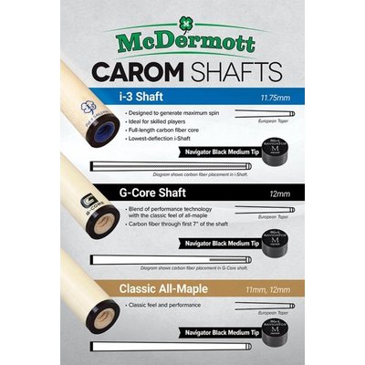 McDermott carom shaft (Uitvoering: Maple 12,0mm)
