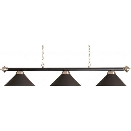 billardlampestang med 3 nuancer mat sort billardlampestang med 3 nuancer mat sort