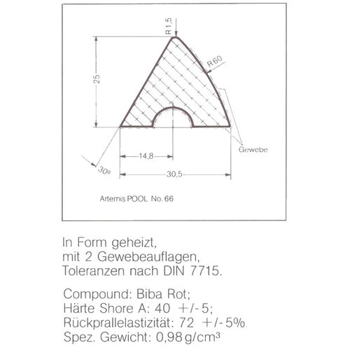 Sett bassenggummi Artemis K66 per sett 6 stk