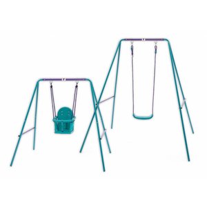 Swing set 2 in 1 Metal turquoise