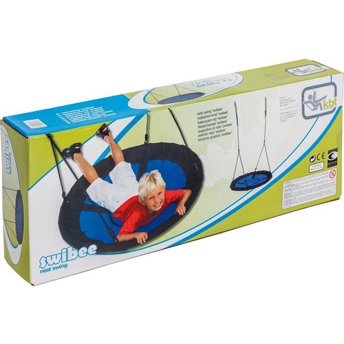 nestschommel "Swibee" - gevlochten touw bl/zw KBT nestschommel "Swibee" - gevlochten touw bl/zw