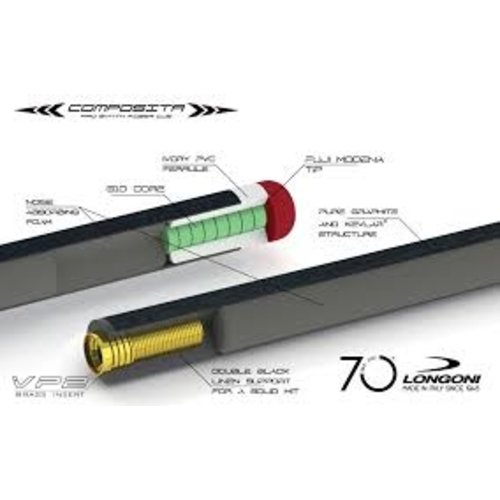 LONGONI 4 * Carom cue Longoni Composita - Grafit. inkl vægtsæt